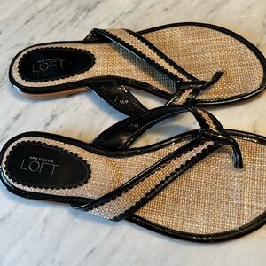 LOFT Black and Tan Sandals